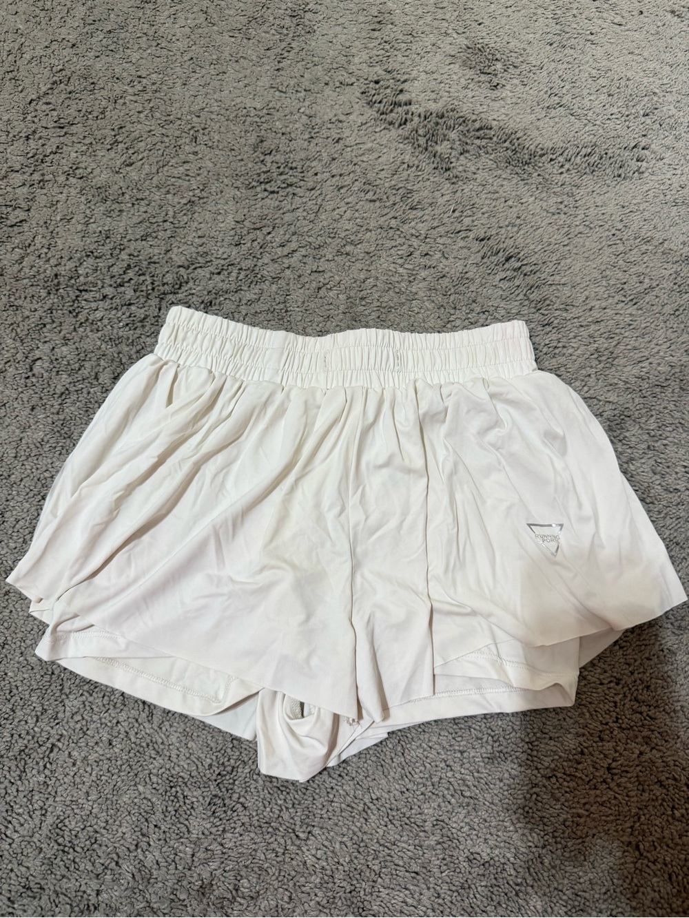 SHEIN Women's White Layered Athletic Shorts